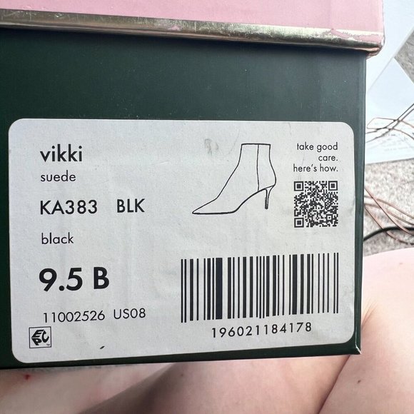 Kate Spade New York Vikki Suede Leather Ankle Boots Black Women's Size 9.5 B - Picture 10 of 11